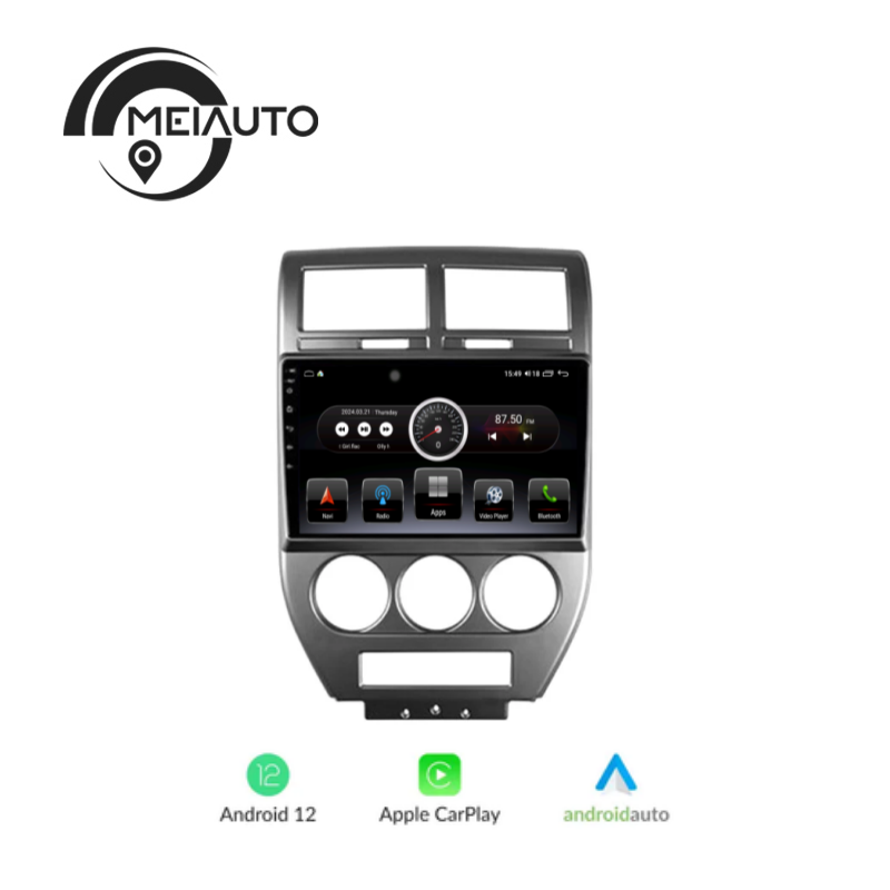 "Enjoy Seamless Connectivity and Navigation in Your Jeep Compass 1 MK (2006-2010) with a 10.2 inch Car Stereo Android AutoRadio Carplay Multimedia Player: Plug And Play Head Unit, GPS"