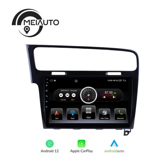 "Transform Your Driving Experience: 2.5D QLED Android Car Radio GPS Multimedia Player for VOLKSWAGEN Golf 7 2013 (Piano Black), 4G+64G, Plug And Play Head Unit"