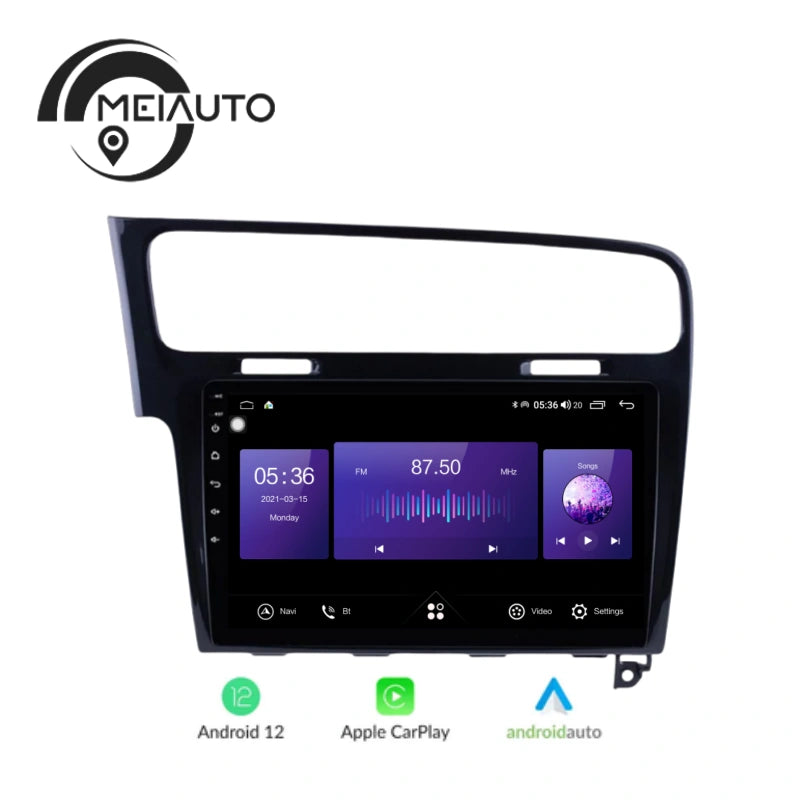 2.5D QLED Android Car Radio GPS Multimedia Player For VOLKSWAGEN Golf 7 2013(piano black) 4G+64G Head Unit Plug And Play