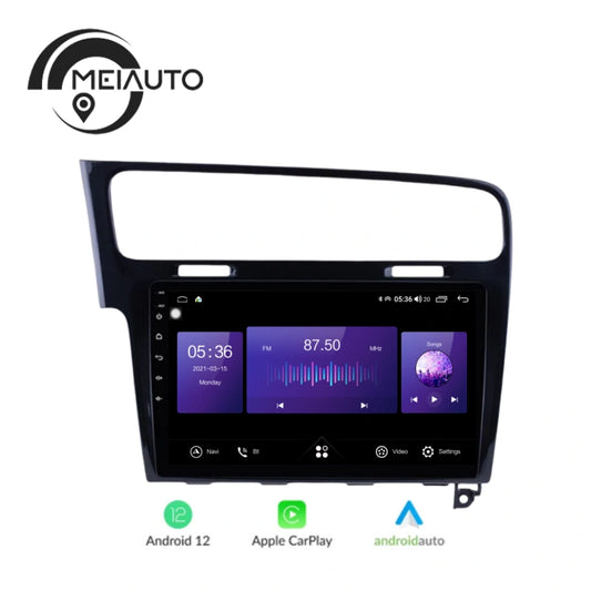 2.5D QLED Android Car Radio GPS Multimedia Player For VOLKSWAGEN Golf 7 2013(piano black) 4G+64G Head Unit Plug And Play