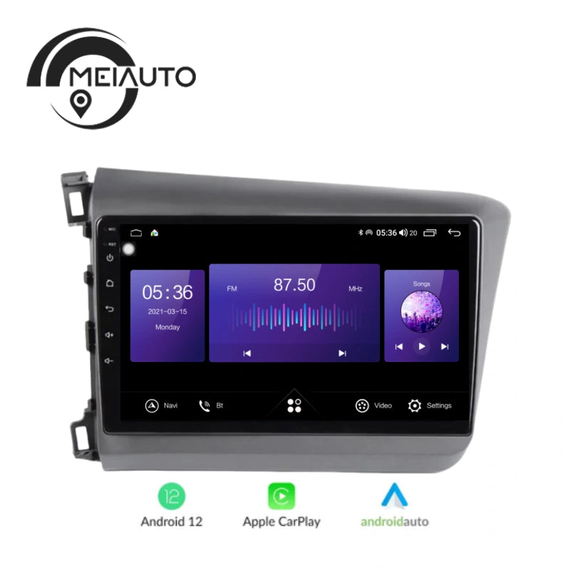 9 inch Android Auto Car Radio Multimedia Player For Honda Civic 9 FB FK FD 2011-2015 GPS Navigation Head Unit Plug And Play DSP