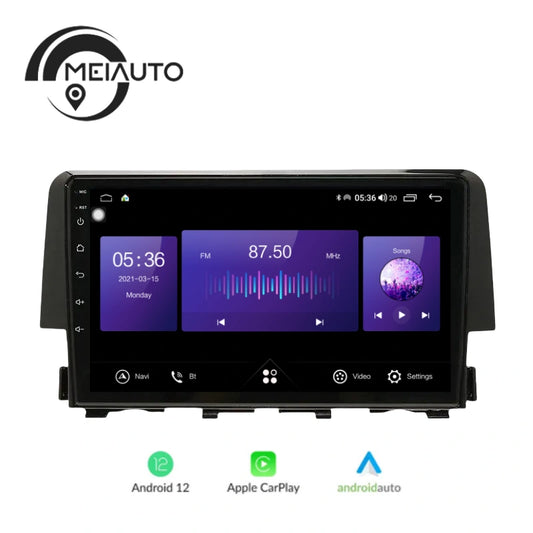 9 inch Car Radio Player Head Unit Plug And Play For Honda Civic 10 FC FK 2015-2020 GPS Navigation Androidauto Carplay Bluetooth