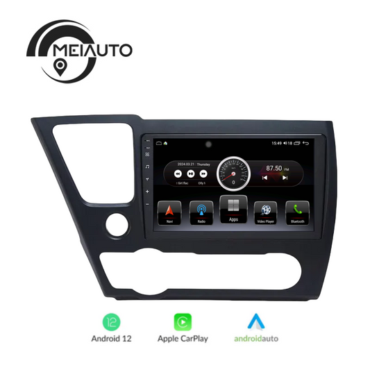 "Enhance Your Drive with 9-Inch Android Car Radio Media Player for Honda Civic 9 Restyling 2013-2016: GPS Navigation, CarPlay Head Unit, Plug and Play"