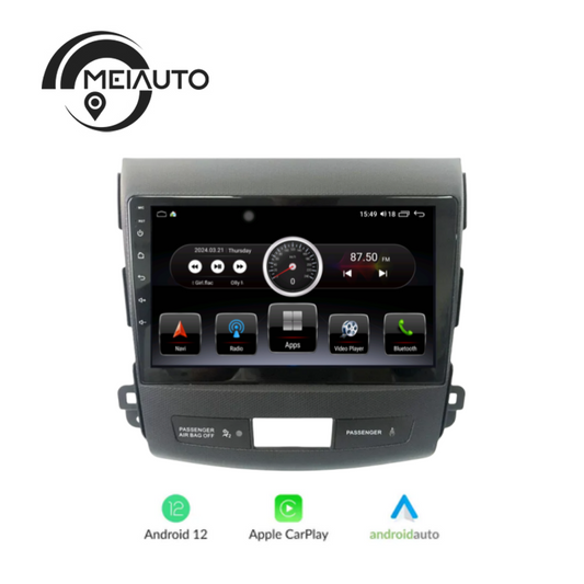 "Enhance Your Drive with 9-Inch QLED Car Android Radio Multimedia Player for Mitsubishi Outlander XL 2 (2006-2012): GPS Navigation, Plug-and-Play Installation"