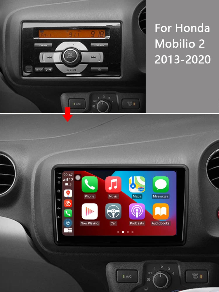 Android 12 Car Radio for Honda Mobilio 2 Amaze 2013 2014 2015 2016 2017 2018 2019 2020, 9 inch Touch Screen Car Stereo, Apple Carplay Android Auto Steering Wheel Control Bluetooth Hi-Fi Audio