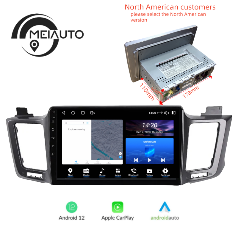 Android Head Unit 8G+128G For Toyota RAV4 4 XA40 5 XA50 2012-2018 Car Stereo Radio Multimedia Video Player Navigation GPS