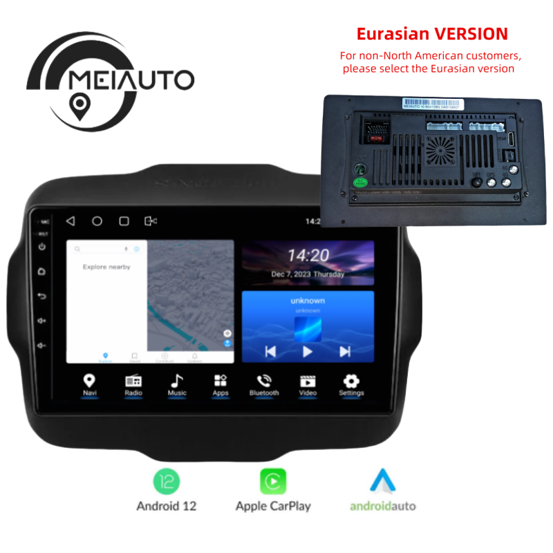 Car Radio Android Auto Multimedia Player For Jeep Renegade 2014-2018 Navigation GPS Head Unit Carplay 8G+128G No 2din DVD