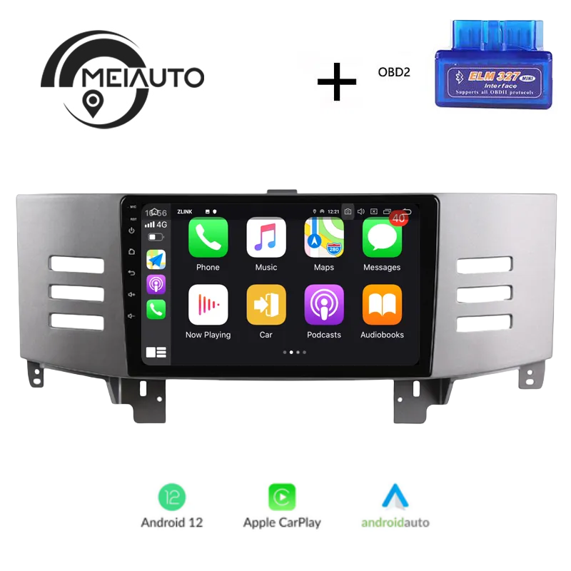 "Transform Your Toyota Reiz Mark X MarkX 2006 Driving Experience: 9-Inch Car Stereo Audio Player with GPS Navigation, CarPlay, Android Auto, Plug-and-Play Ease"