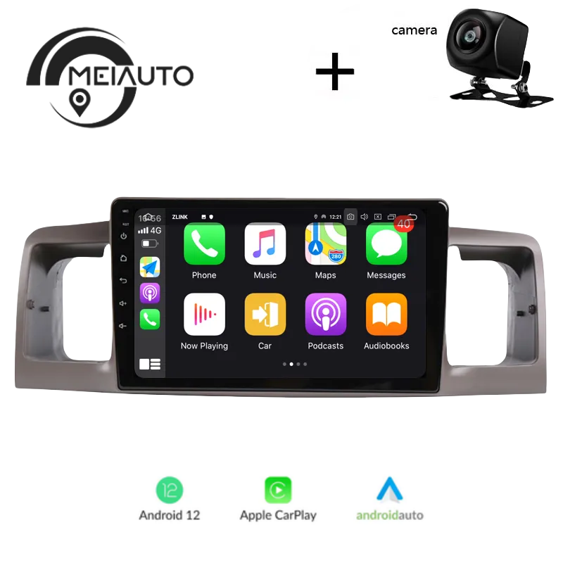 9INCH Car Radio Player Android Auto For Toyota Corolla E130 E120 2000-2006 GPS Navigation Carplay Head Unit Plug And Play DSP