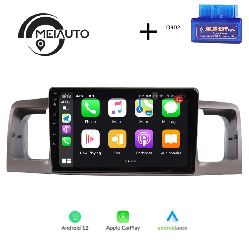 "Upgrade Your Toyota Corolla E130/E120 (2000-2006) with a 9-Inch Android Auto Car Radio Player: GPS Navigation, CarPlay, Plug-and-Play Installation, and DSP for Enhanced Audio Quality"