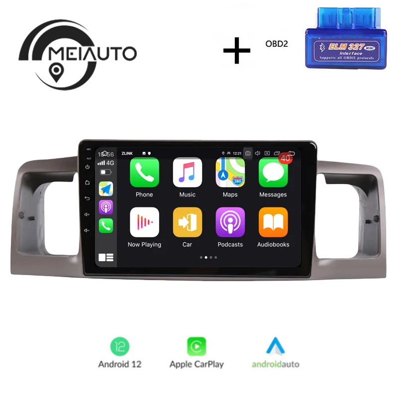 9INCH Car Radio Player Android Auto For Toyota Corolla E130 E120 2000-2006 GPS Navigation Carplay Head Unit Plug And Play DSP