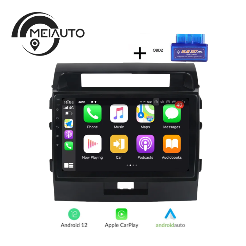 10.2INCH Android Auto Car Radio DSP Player For Toyota Land Cruiser 11 LC 200 2008-2013 GPS Navigation Head Unit Plug And Play