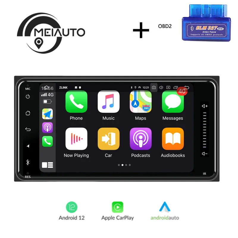 "Transform Your Toyota with the Latest Technology: 7-Inch Android 2.5D Head Unit Plug-and-Play Car Radio Audio Multimedia Player, Featuring GPS Navigation, CarPlay, and Android Auto"