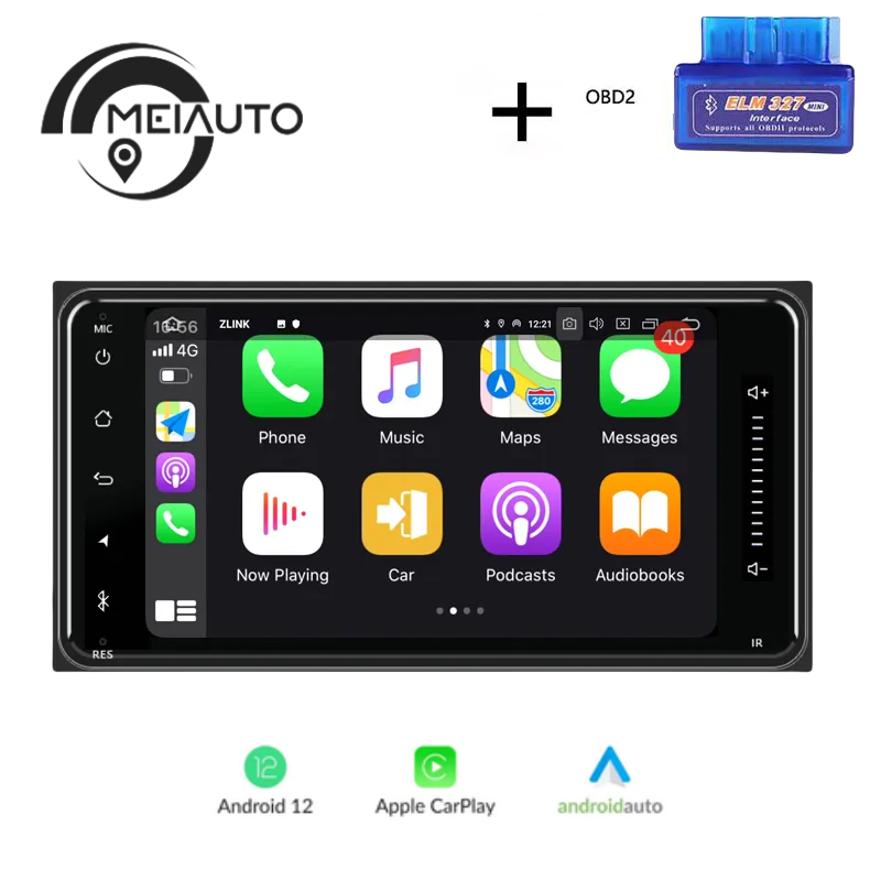 7 INCH Android 2.5D Head Unit Plug And Play For Toyota-Universal Car Radio Audio Multimedia Player GPS Navigation Carplay Auto