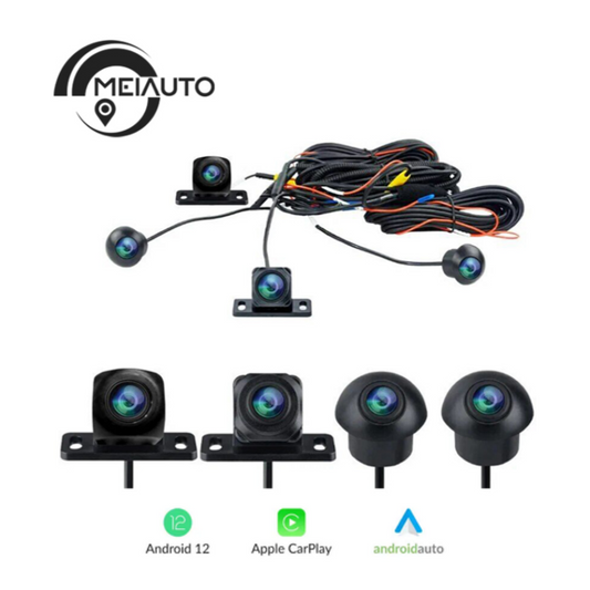 3D 360 Camera Car Bird View System 4 Camera 360 720P Compatible for Rear/Front/Left/Right 3D 360 Camera for Android Car Radio