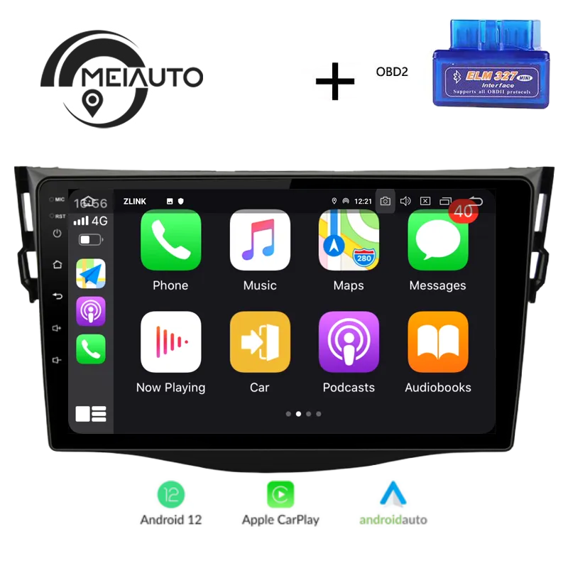 "Upgrade Your Toyota RAV4 3 XA30 (2005-2013) with a 9-Inch Car Video Player: GPS Navigation, CarPlay, Android Auto, Plug-and-Play Installation, and Premium Stereo Sound"