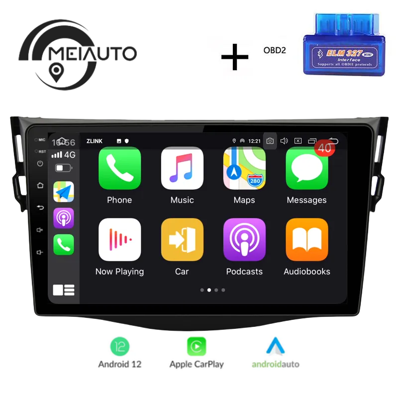 9 inch Car Video Players For Toyota RAV4 3 XA30 2005-2013 GPS Navigation Carplay Android Auto Head Unit Plug And Play Stereo