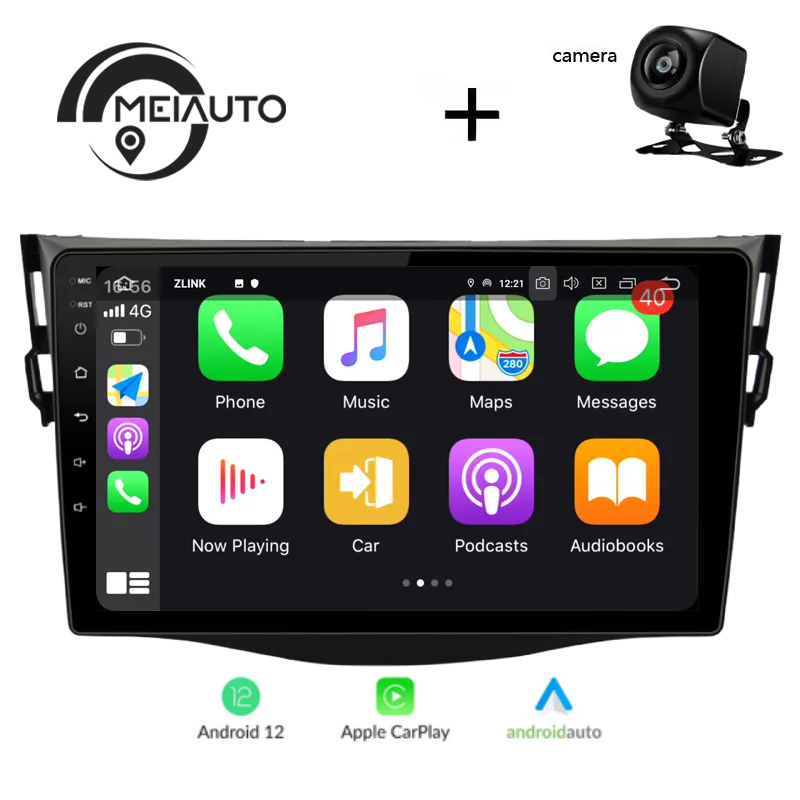 "Upgrade Your Toyota RAV4 3 XA30 (2005-2013) with a 9-Inch Car Video Player: GPS Navigation, CarPlay, Android Auto, Plug-and-Play Installation, and Premium Stereo Sound"