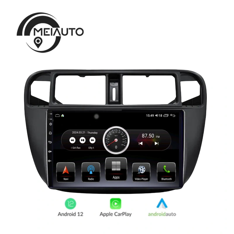 "Enhance Your Drive with Car Stereo Audio Android Radio Player for Honda Civic EJ EK EM 1995-2001: Navigation GPS, Head Unit Plug and Play"