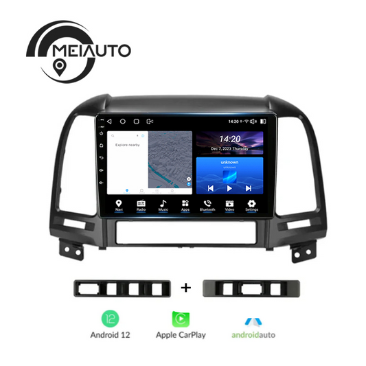 Android 12 Car Radio for Hyundai Santa Fe 2 2006 2007 2008 2009 2010 2011 2012, 9 inch Touch Screen Car Stereo, Apple Carplay Android Auto Steering Wheel Control Bluetooth Hi-Fi Audio