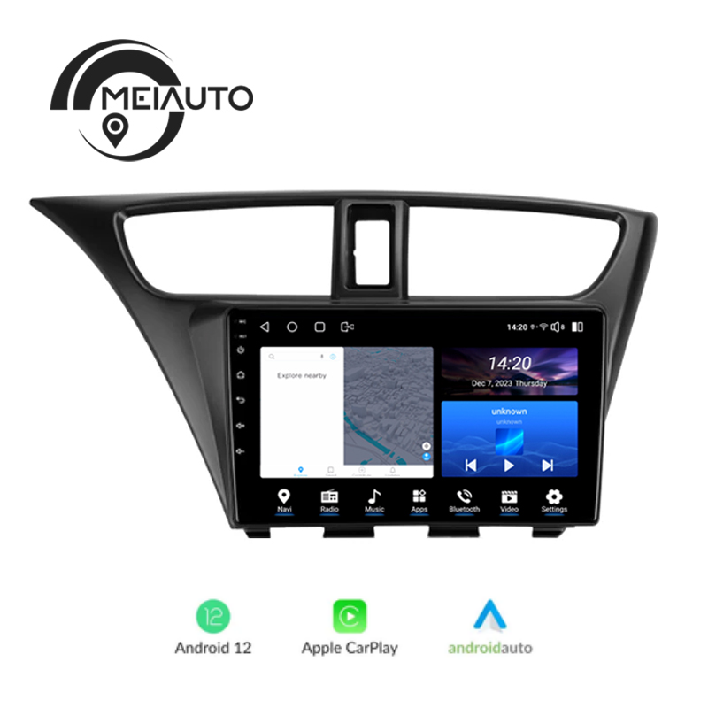 Android 12 Car Radio for Honda Civic 9 FK FB 2012 2013 2014 2015 2016 2017, 9 inch Touch Screen Car Stereo, Apple Carplay Android Auto Steering Wheel Control Bluetooth Hi-Fi Audio