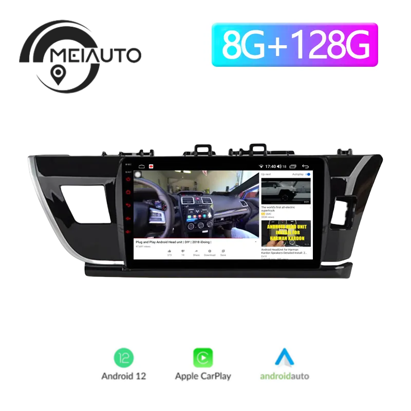 10.2inch Car Stereo Android Auto Carplay Radio Player Navigation GPS For Toyota Corolla 2014-2016 E170 E180 Right Hight Drive