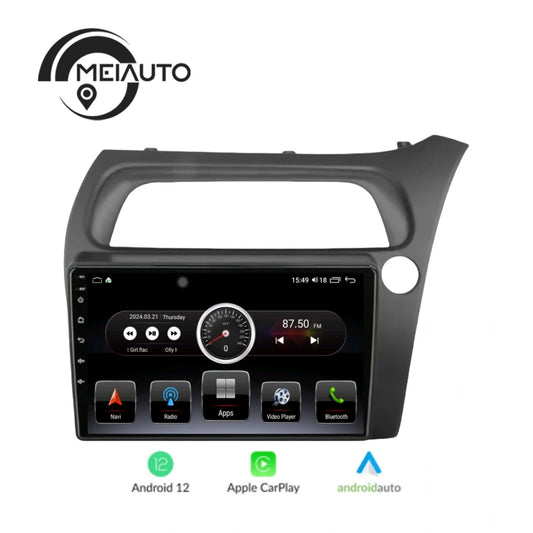 "Upgrade Your Honda Civic Hatchback 2006-2012: 9-Inch Android Auto Car Radio Media Player with GPS Navigation, CarPlay, Plug and Play Head Unit"