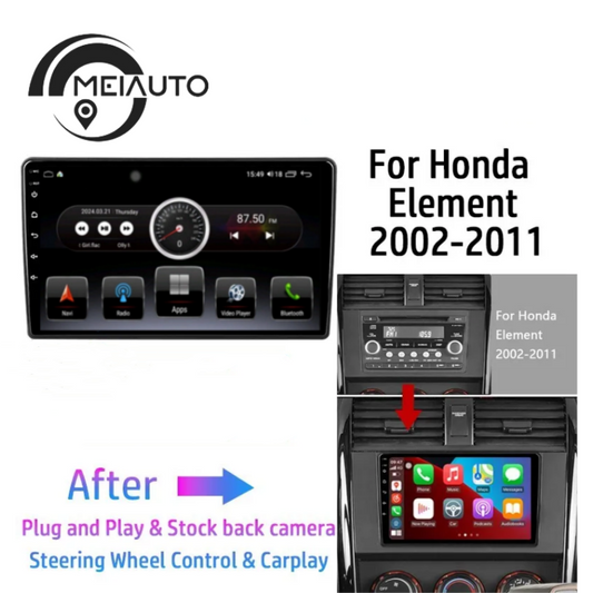 Honda Element (2002-2011) Car Stereo with Android CarPlay, GPS Navigation, and Wi-Fi Connectivity